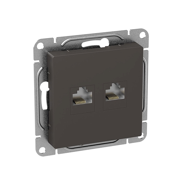 Механизм розетки RJ45 - 2шт, (cat6), мокко Эпика EKF