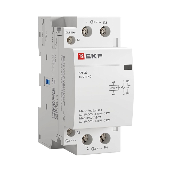 Контактор модульный КМ 20А 1NO+1NC 230В АС (2 мод.) PROXIMA EKF