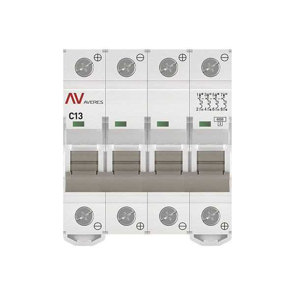 Выключатель автоматический AV-6 DC 4P 13A (C) 6kA EKF AVERES