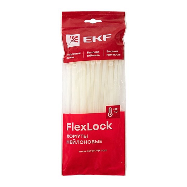 Хомут P6.6 стандартный (б), 4.8x200 (100шт) FlexLock EKF