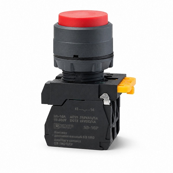 Кнопка выпирающая SB-25 без фиксации 1NO красная IP65 EKF