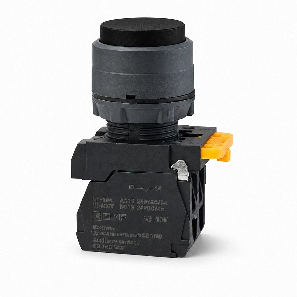 Кнопка выпирающая SB-25 без фиксации 1NO черная IP65 EKF
