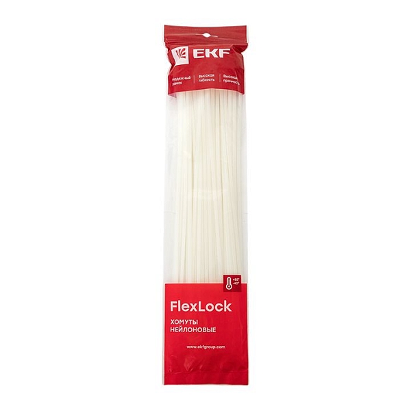 Хомут P6.6 стандартный (б), 4.8x400 (100шт) FlexLock EKF