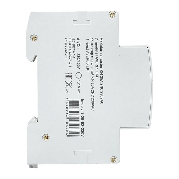 Контактор модульный КМ 25А 2NC 230В АС (1 мод.) AVERES EKF