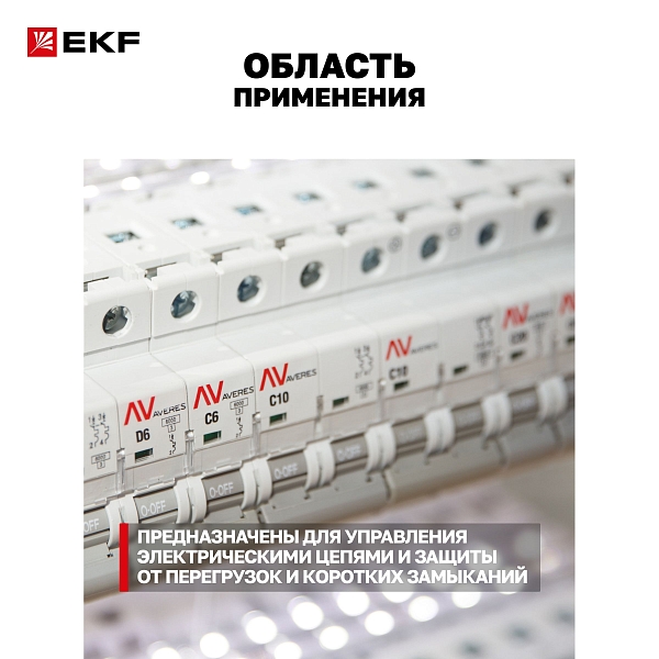 Выключатель автоматический AV-6 2P 4A (B) 6kA EKF AVERES
