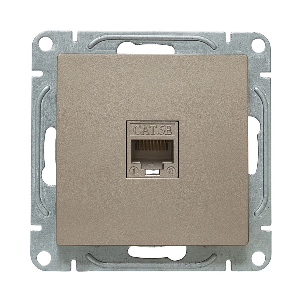 Механизм розетки RJ45 (cat5), шампань Эпика EKF