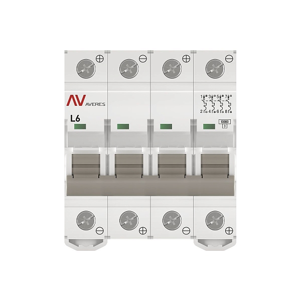 Выключатель автоматический AV-10 DC 4P 6A (L) 10kA EKF AVERES