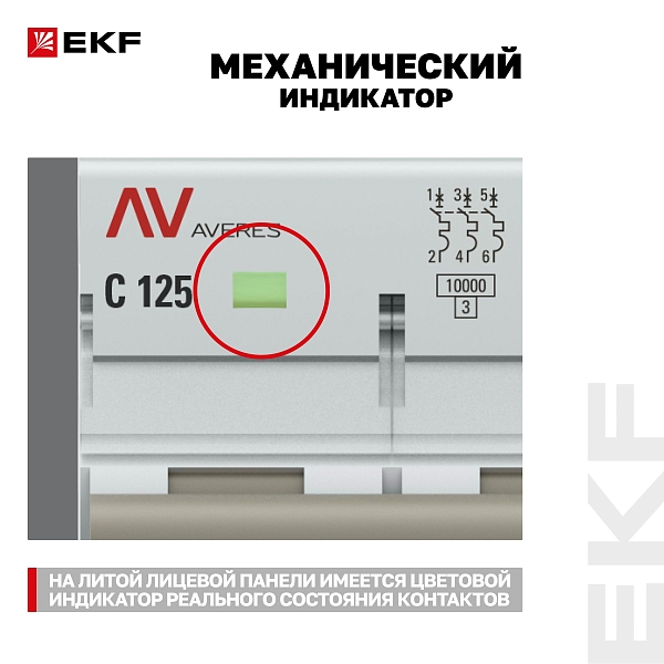 Выключатель автоматический AV-125 2P 80A (C) 10kA EKF AVERES