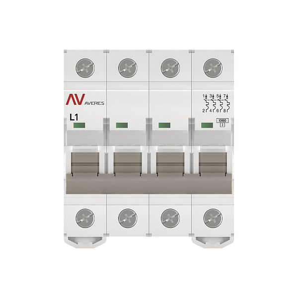 Выключатель автоматический AV-10 4P 1A (L) 10kA EKF AVERES