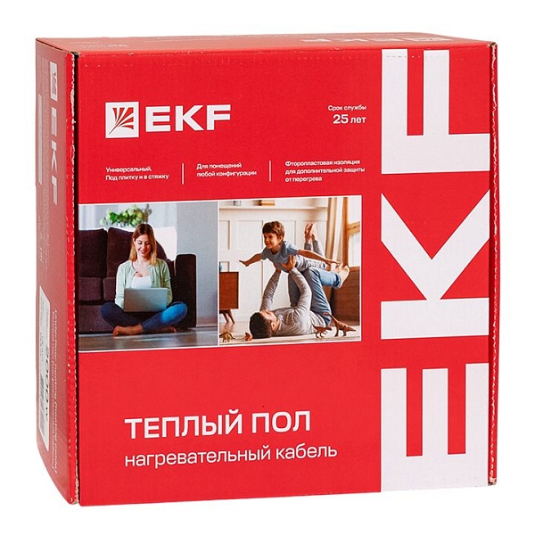 Теплый пол (нагревательный кабель) 450Вт 32 м 3,0 м2 EKF