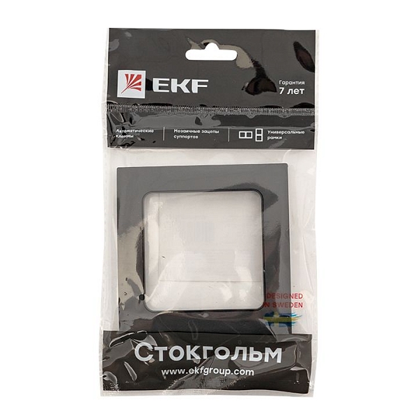 Стокгольм Рамка 1-местная черная EKF