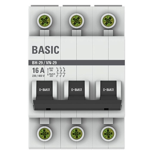 Выключатель нагрузки ВН-29 3P 16А BASIC