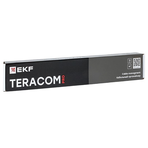 Кабельный органайзер TERACOM PRO с крышкой 19" 1U пластиковый черный