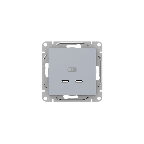 Механизм розетки USB-C - 2шт, алюминий Эпика EKF