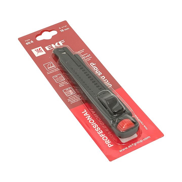 Нож строительно-монтажный 18 мм НСМ-80 (SK4) Heavy Duty (до 60 кг) EKF Professional