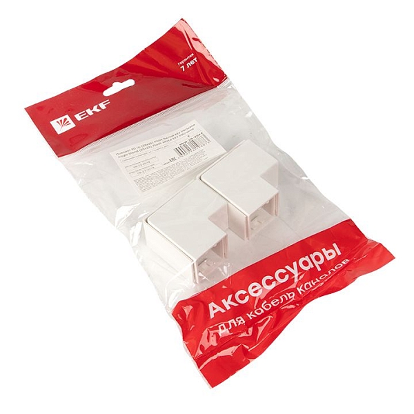 Поворот 90 гр. (25x25) (4 шт) белый EKF-Plast 
