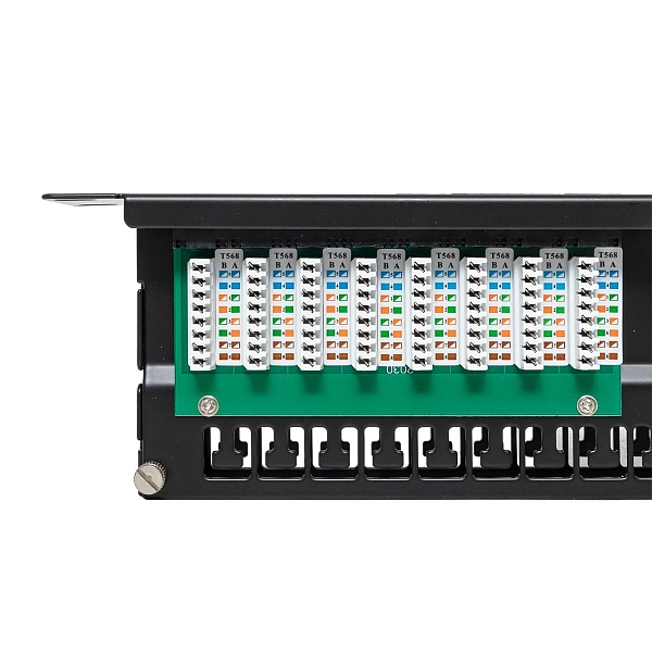 Патч-панель высокой плотности TERACOM PRO 19'' Cat.5E 1U неэкранированная UTP 48 портов RJ-45 Dual IDC с органайзером