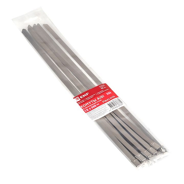 Хомут AISI 304 из нержавеющей стали, 7.9x360 (10 шт.) FlexLock PROxima