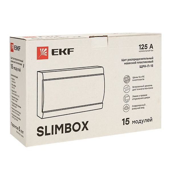 Щит распределительный ЩРН-П-15 "SlimBox" белая дверца IP41 EKF 