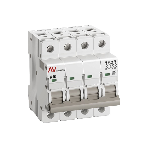 Выключатель автоматический AV-10 4P 10A (K) 10kA EKF AVERES