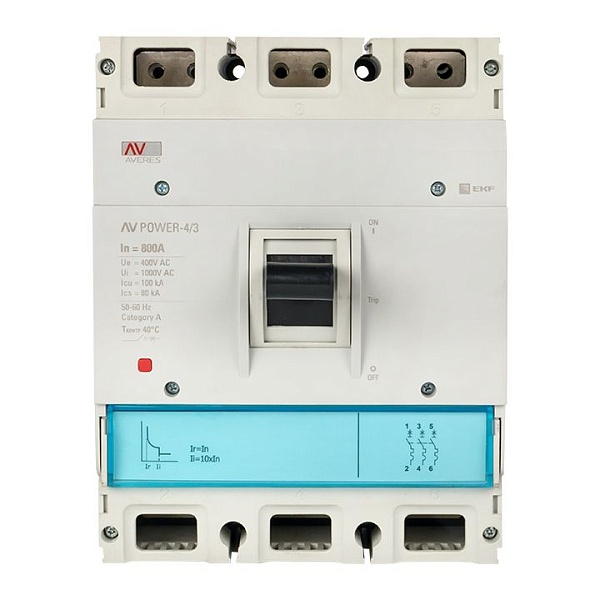 Выключатель автоматический в литом корпусе AV-POWER-4/3 800А 35кА TR EKF