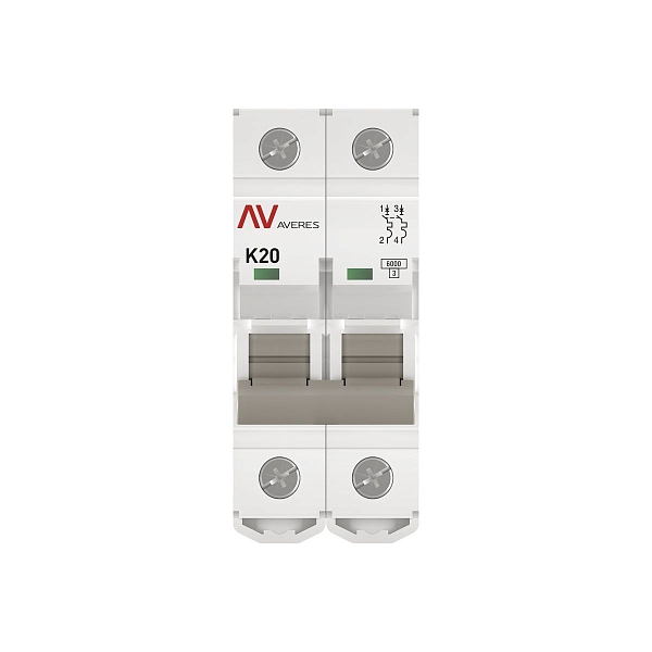 Выключатель автоматический AV-6 2P 20A (K) 6kA EKF AVERES