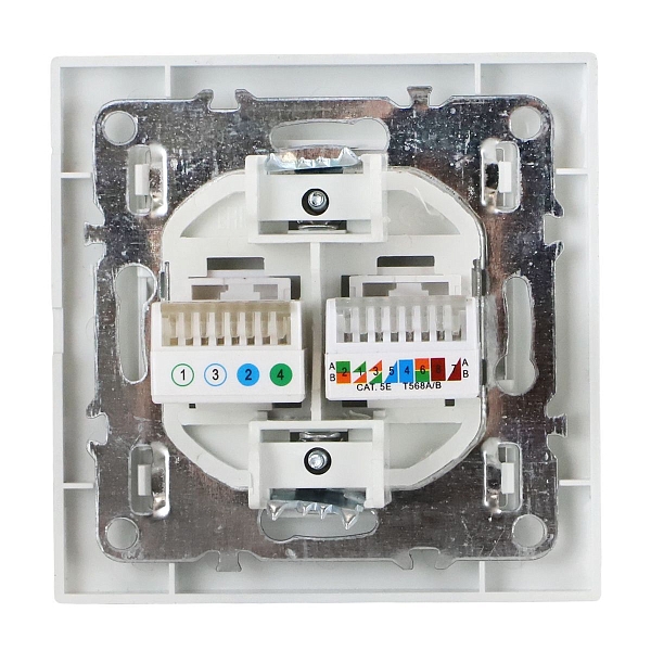 Минск Розетка RJ-45+Phone СП белая EKF