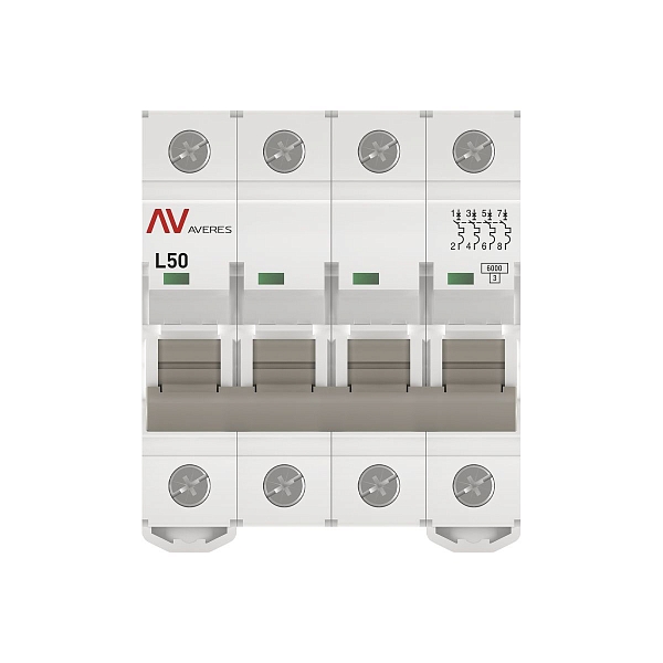 Выключатель автоматический AV-6 4P 50A (L) 6kA EKF AVERES