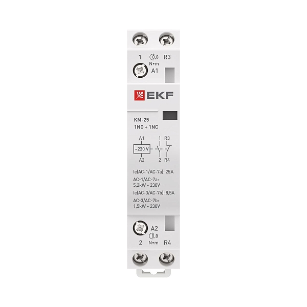 Контактор модульный КМ 25А 1NO+1NC 230В АС (1 мод.) PROXIMA EKF