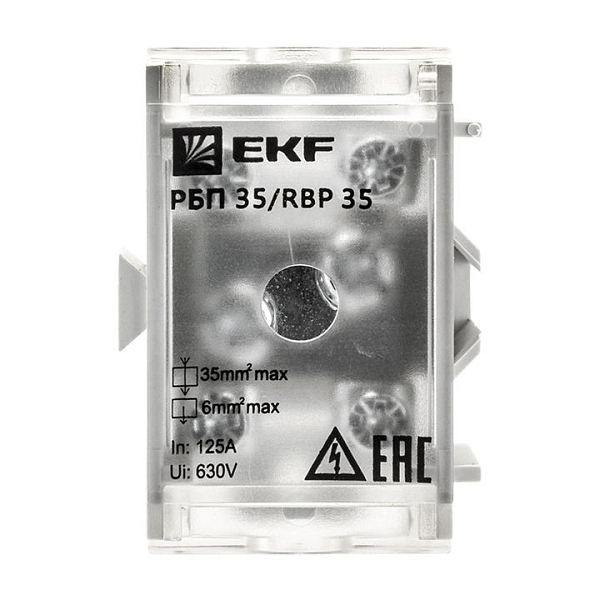 Распределительный блок проходной РБП 35 (1x35-4x6 мм2) 125/50А EKF PROxima