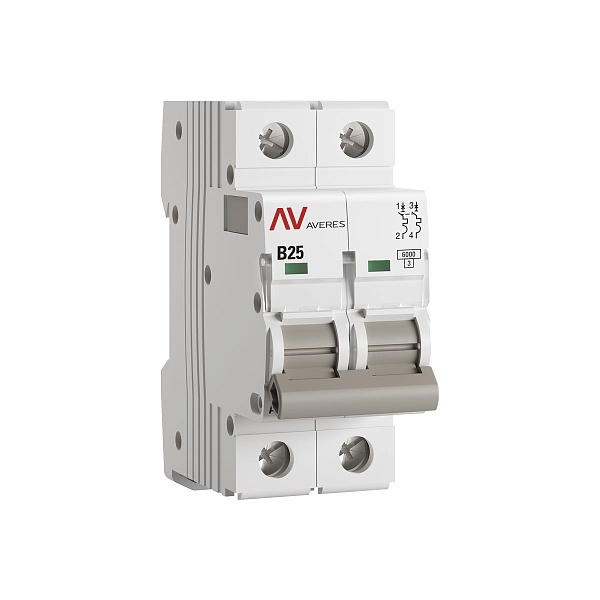 Выключатель автоматический AV-6 2P 25A (B) 6kA EKF AVERES