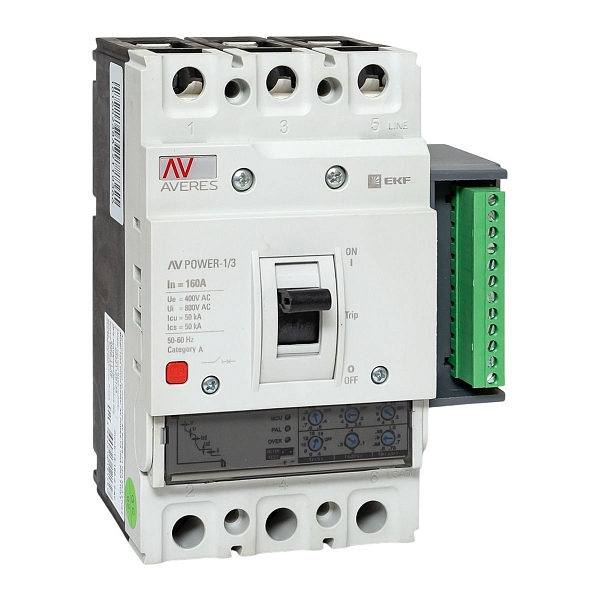 Выключатель автоматический в литом корпусе AV-POWER-1/3 160А 50кА ETU2.2 EKF