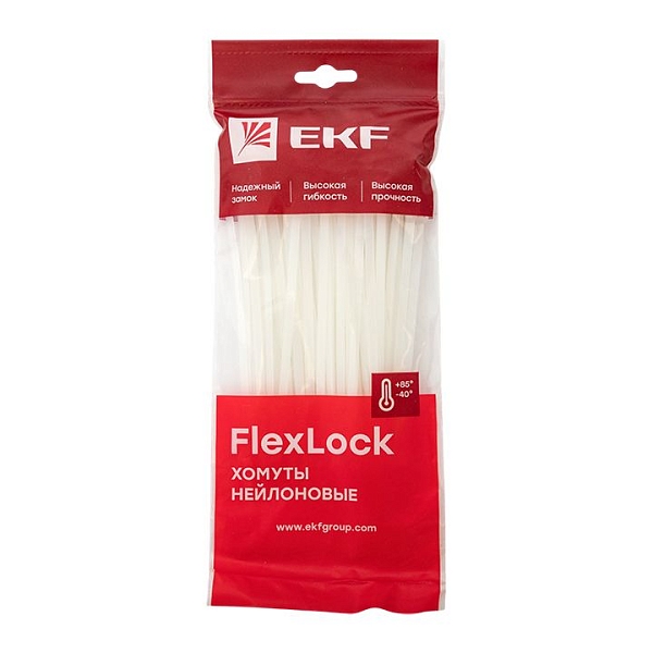 Хомут P6.6 стандартный (б), 4.6x180 (100шт) FlexLock EKF