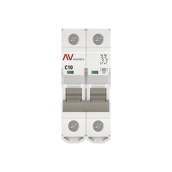 Выключатель автоматический AV-6 2P 10A (C) 6kA EKF AVERES