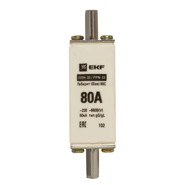 Плавкая вставка ППН-33 100/ 80А габарит 00С EKF 