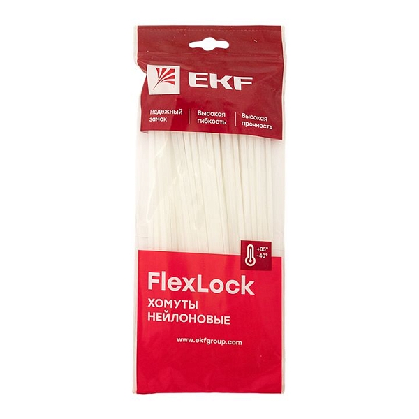 Хомут P6.6 стандартный (б), 3.6x200 (100шт) FlexLock EKF