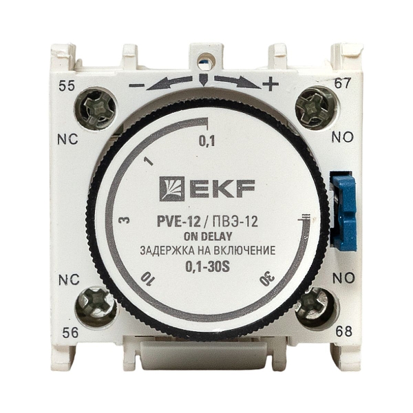 Приставка выдержки времени включения ПВЭ-12 0,1-30сек 1NO+1NC EKF