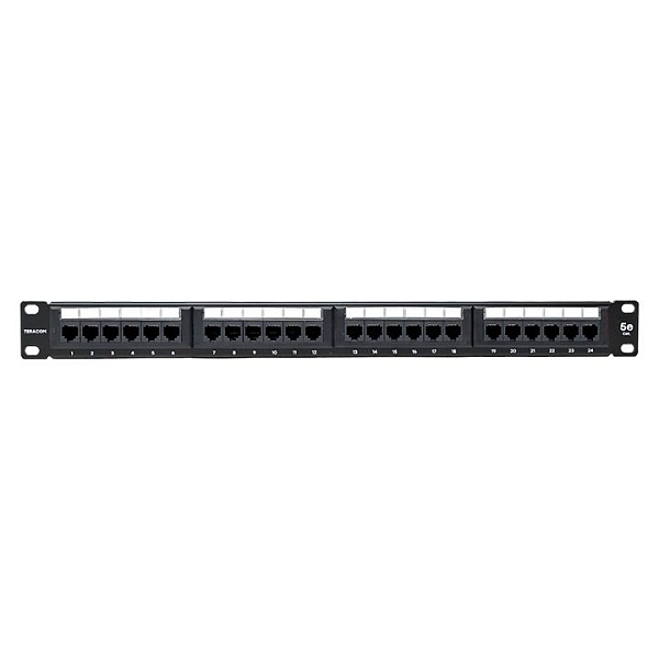 Патч-панель TERACOM 19'' Cat.5E 1U неэкранированная UTP 24 порта RJ-45 110 IDC