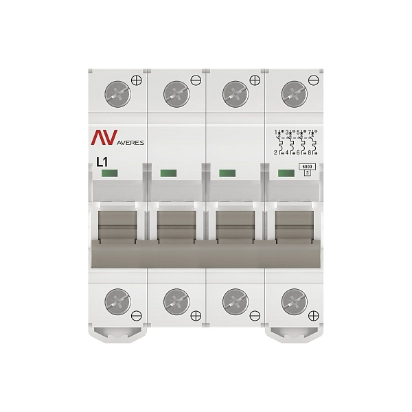 Выключатель автоматический AV-6 DC 4P 1A (L) 6kA EKF AVERES