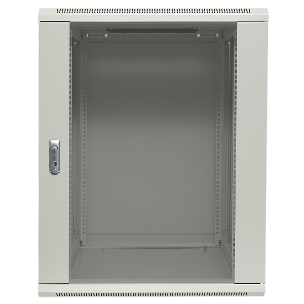 Шкаф настенный 19" TERACOM PRO 12U 600x600 мм дверь стеклянная с замком-ручкой серый