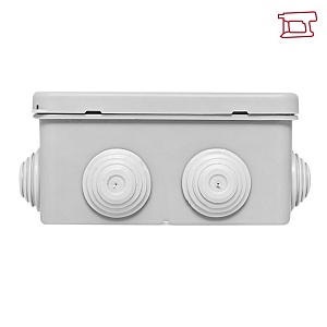 Коробка распределительная КМР-030-014 с крышкой (100x100x50) для прямого монтажа, 10 мембр. вводов серая IP55 розн. стикер EKF