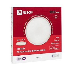 Умный потолочный светильник 300 мм 24 W EKF Connect