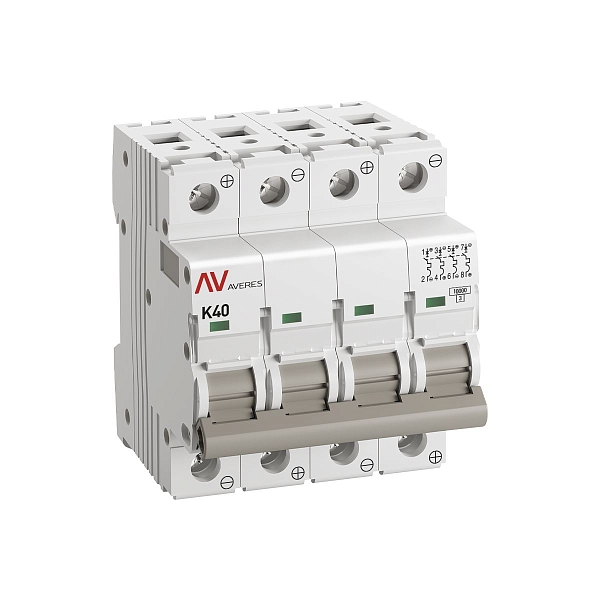 Выключатель автоматический AV-10 DC 4P 40A (K) 10kA EKF AVERES