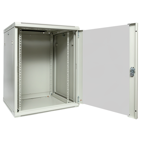 Шкаф настенный 19" TERACOM PRO 12U 600x600 мм дверь стеклянная с замком-ручкой серый