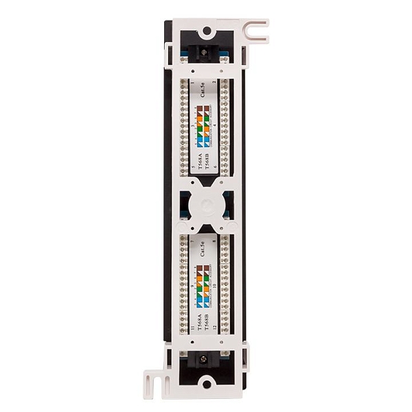 Патч-панель настенная TERACOM PRO Cat.5E неэкранированная UTP 12 портов RJ-45 Dual IDC