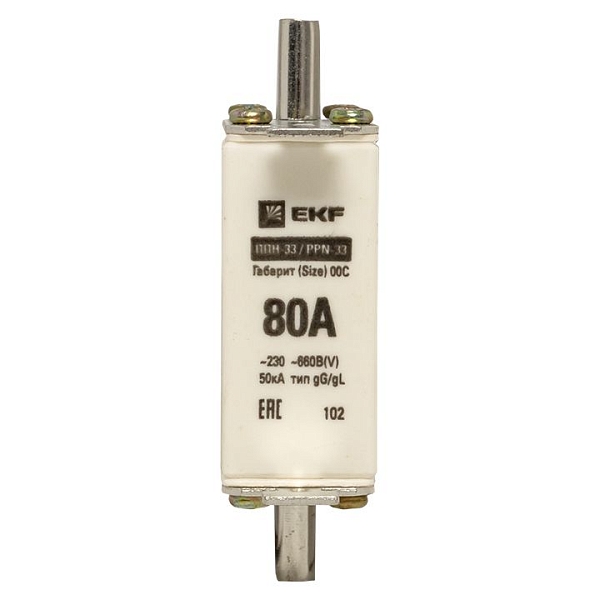 Плавкая вставка ППН-33 100/ 80А габарит 00С EKF 