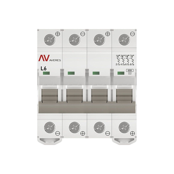 Выключатель автоматический AV-6 DC 4P 6A (L) 6kA EKF AVERES