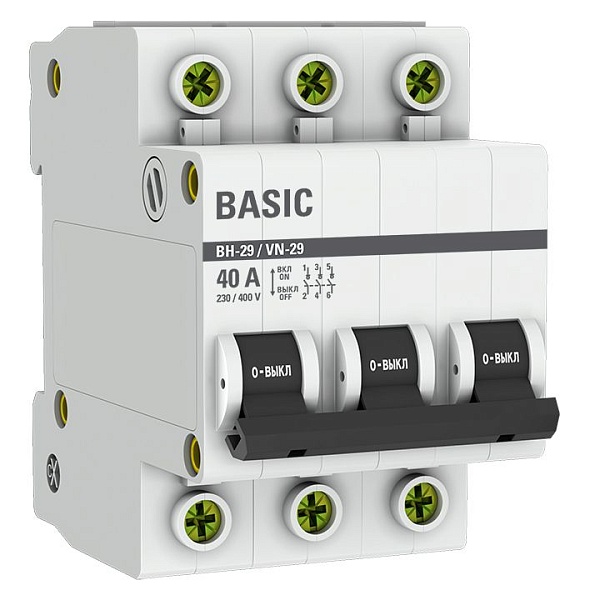 Выключатель нагрузки ВН-29 3P 40А BASIC