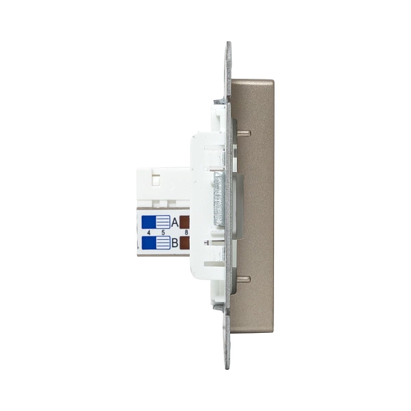 Механизм розетки RJ45 (cat5), шампань Эпика EKF