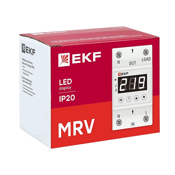 Реле напряжения с дисплеем MRV 25A EKF PROxima
